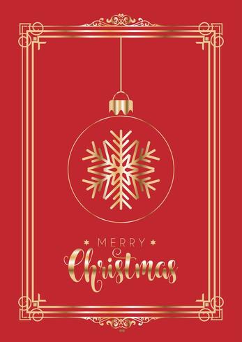 Elegant red and gold Christmas background vector