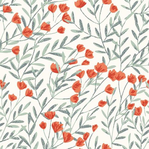 Field Foral Seamless Pattern-03 vector