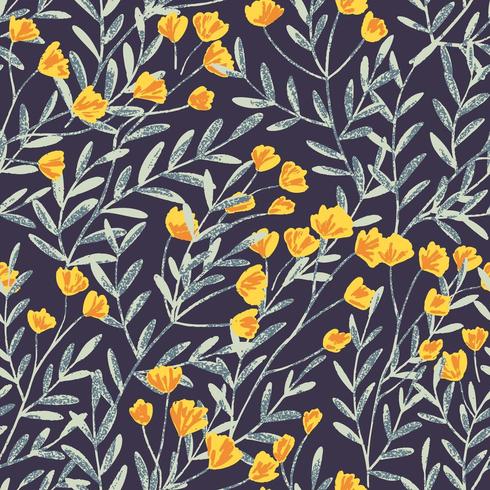 Field Foral Seamless Pattern-06 vector