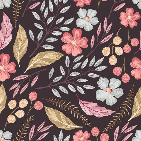 Floral seamless textured pattern vector