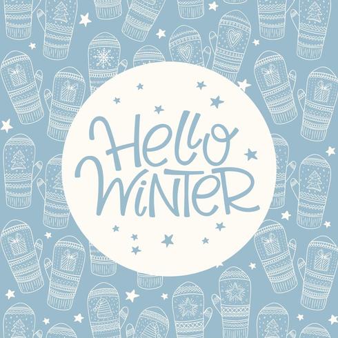 Hello winter frame vector