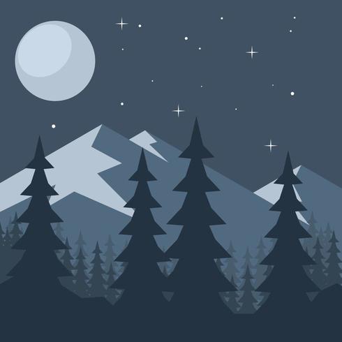 Full Moon Over The Mountains - Download Free Vectors, Clipart Graphics ...