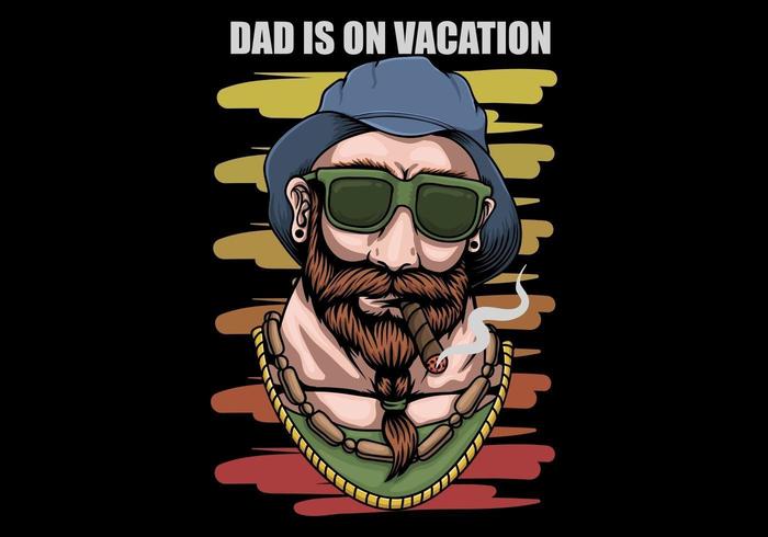 Diseño retro de vacaciones de padre vector