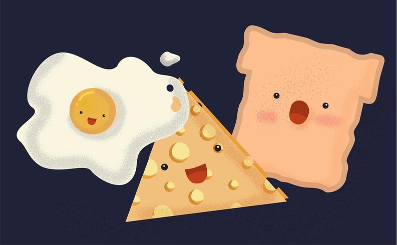 Cute Cartoon design breakfast  vector