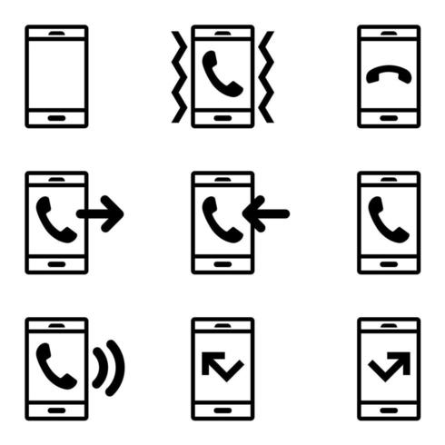 Iconos de llamadas de teléfono móvil vector