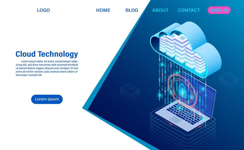 Concepto moderno de tecnología y redes en la nube vector