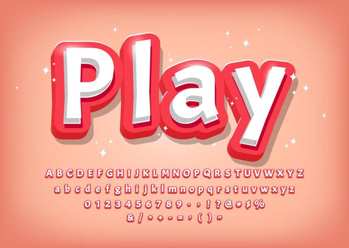 Modern 3d Alphabet, comic style title vector