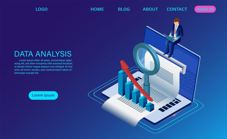 Data analysis concept vector