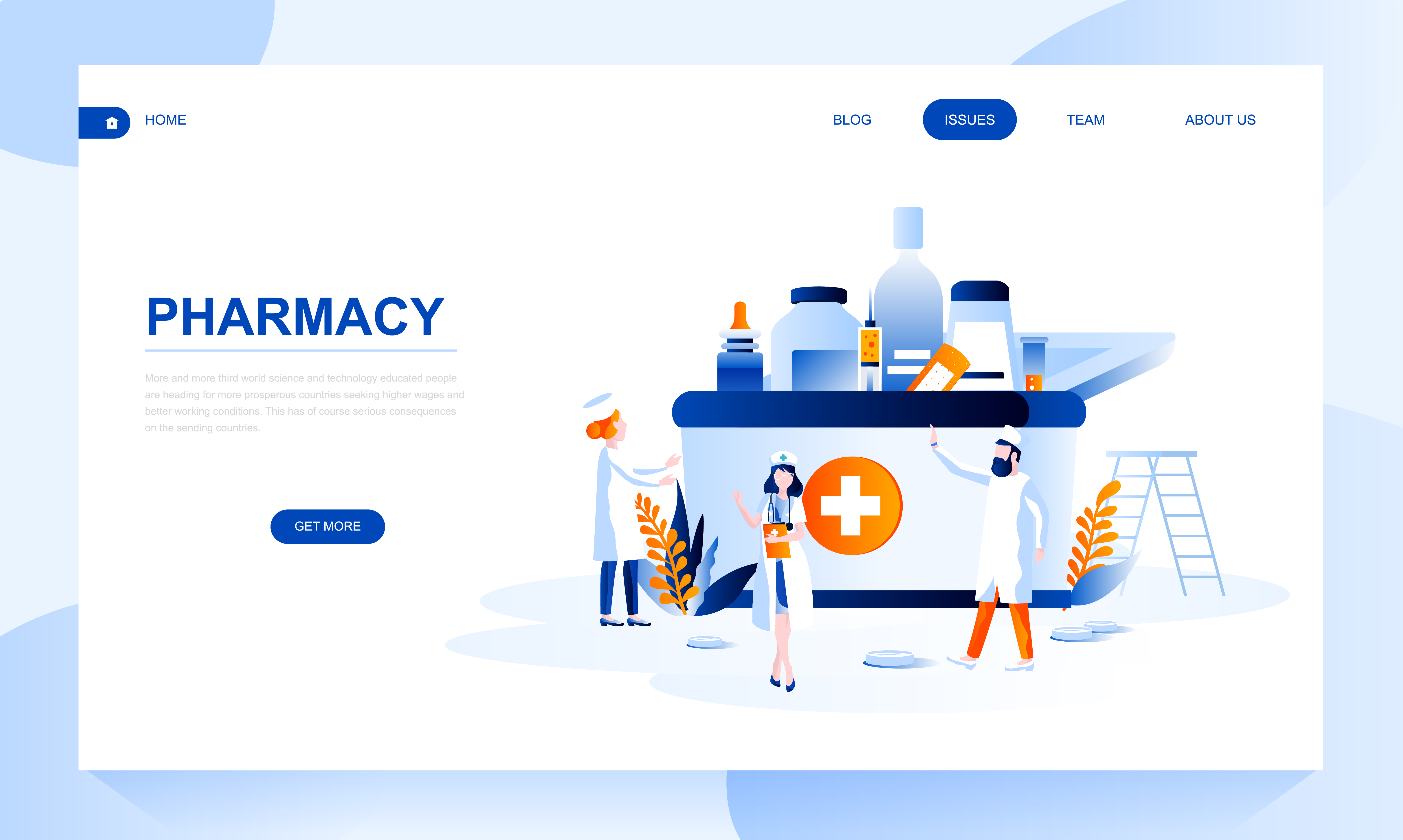 Pharmacy Landing Page Template With Header 689050 Vector Art At Vecteezy