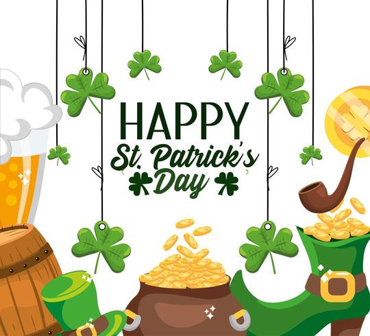 diseño feliz celebración del evento del Día de San Patricio vector