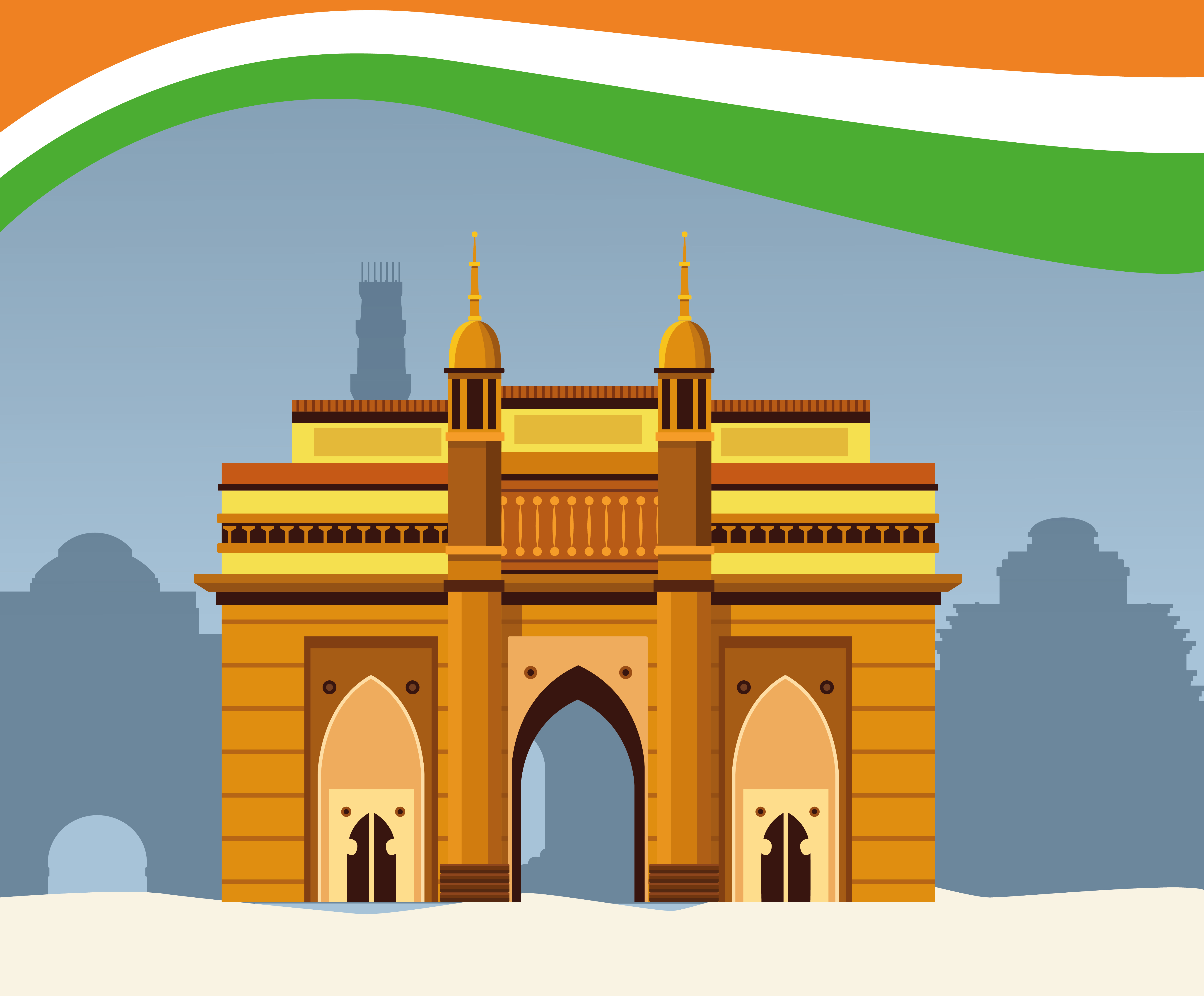 India national monument building architecture 689102 Vector Art at Vecteezy