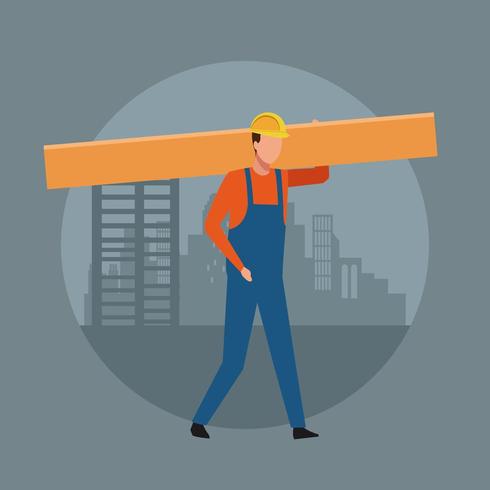 Construction worker avatar vector