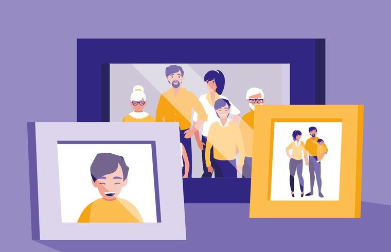 portrait with family members picture vector