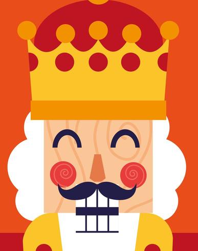 face of nutcracker king toy icon vector