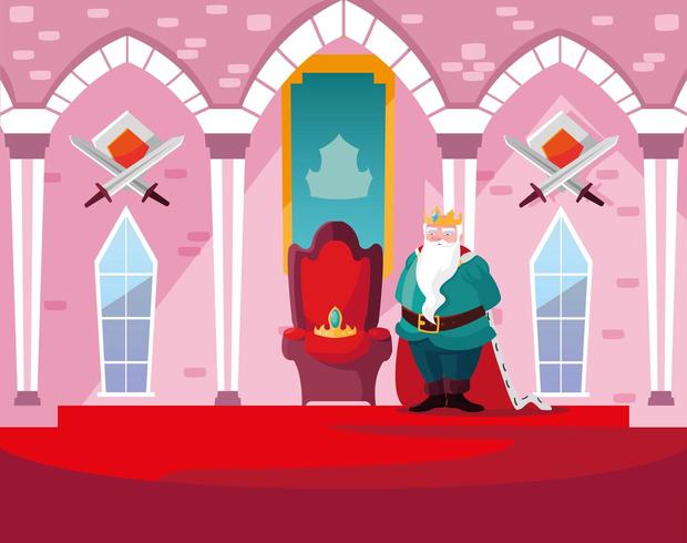 king in the castle fairytale with decoration vector