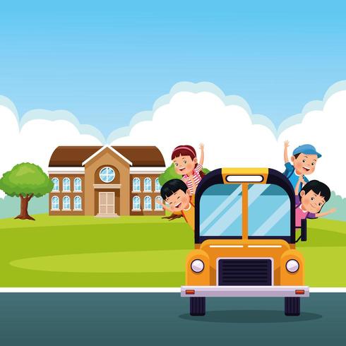 Back to school kids cartoons vector