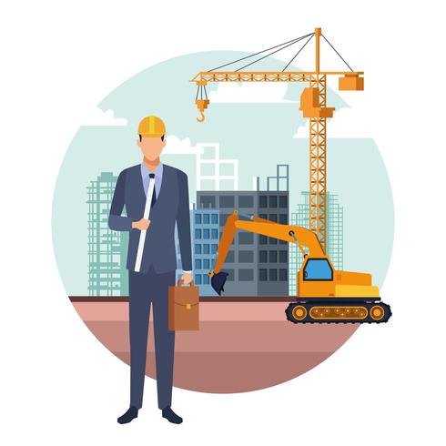 construction engineer cartoon vector