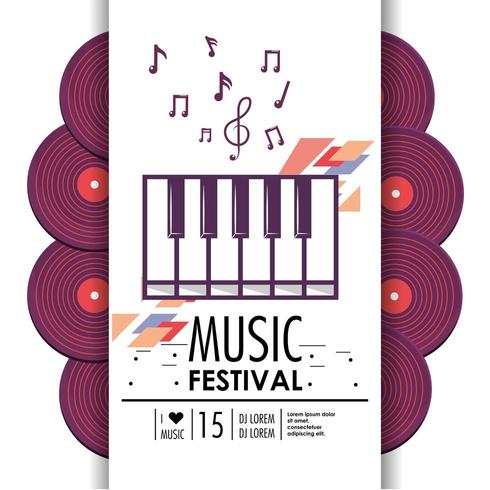 piano keyboard instrument to music festival vector