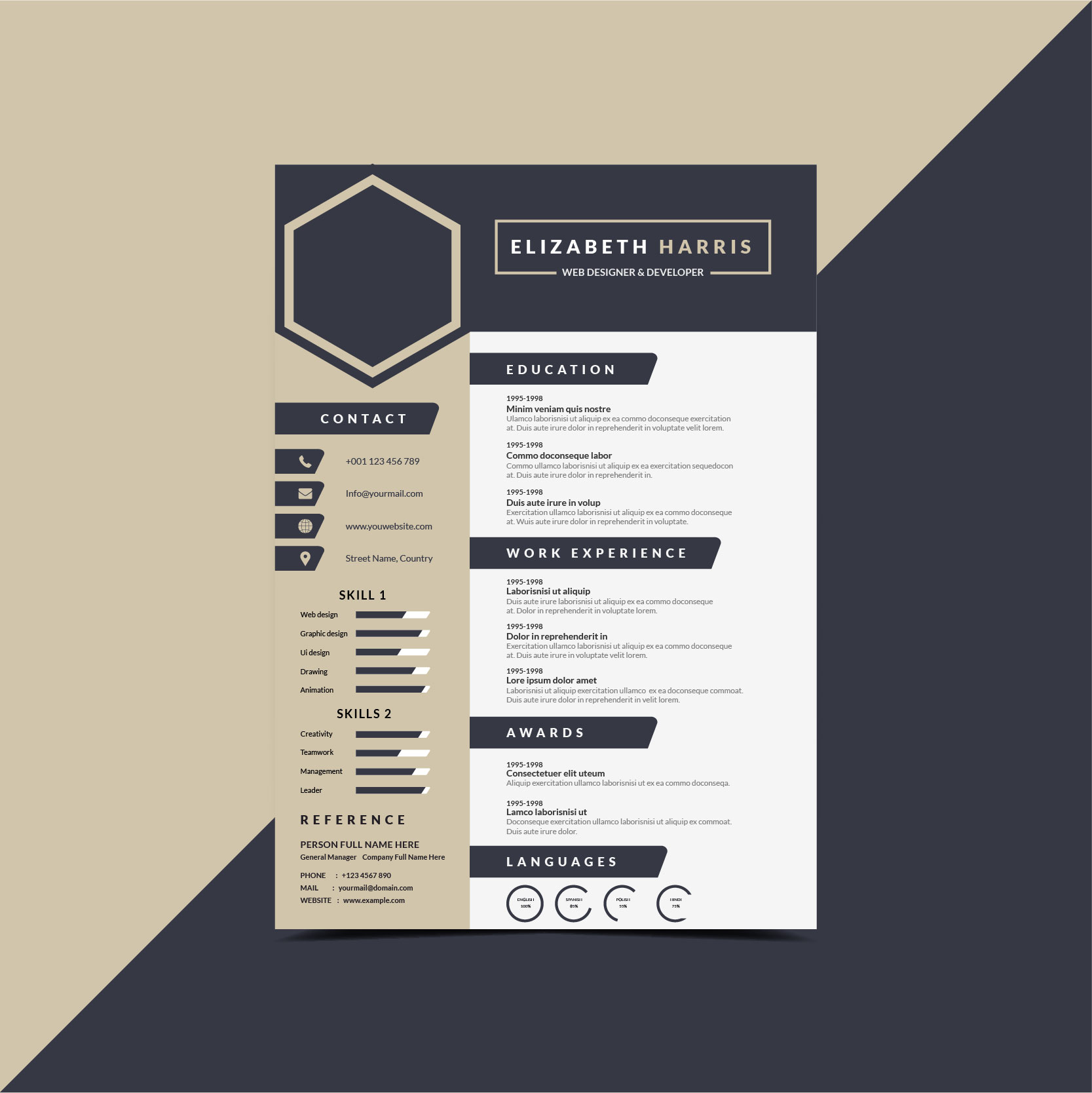 resume template with company logo