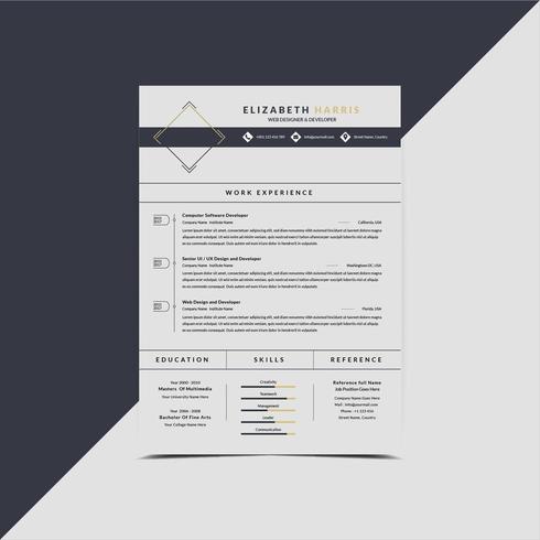 Resume CV template vector