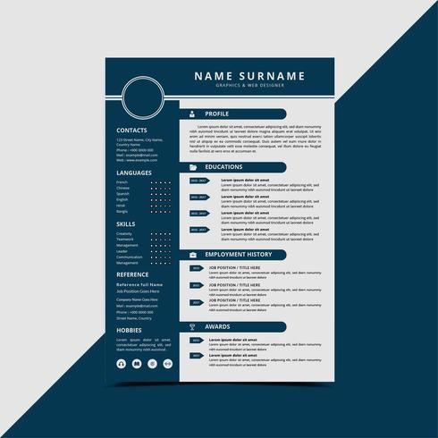 Resume CV template vector