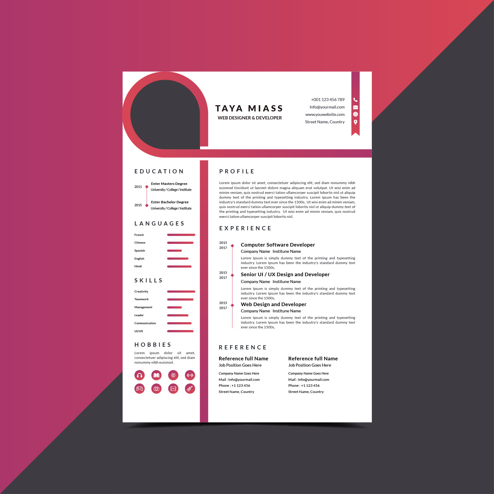 Resume CV template 689335 Vector Art at Vecteezy