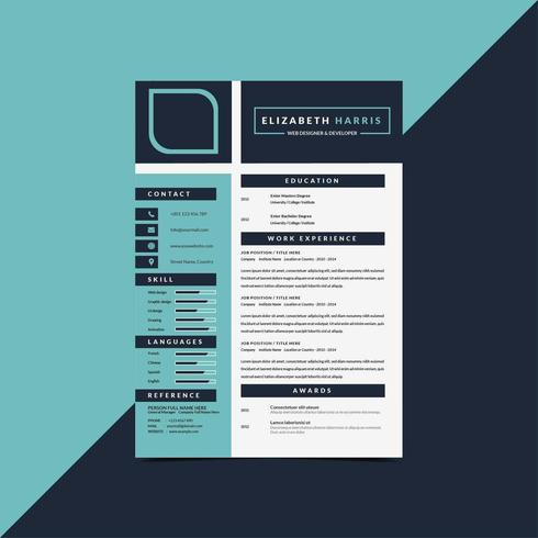 Resume CV template vector