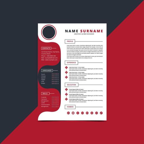 Resume CV template vector