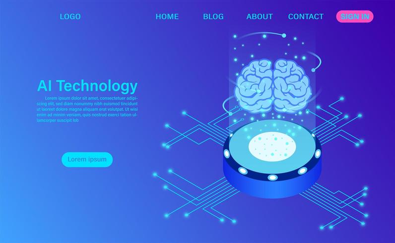 Artificial intelligence technology concept vector