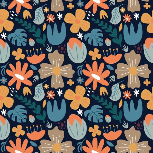 flower big blossom seamless pattern background vector