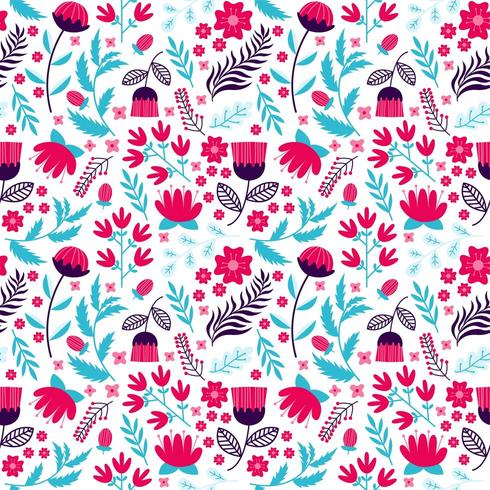 flower blooming and floral seamless pattern vector