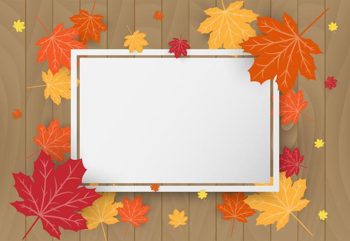 Happy Thanksgiving Day celebration card with orange maple autumn leaves vector