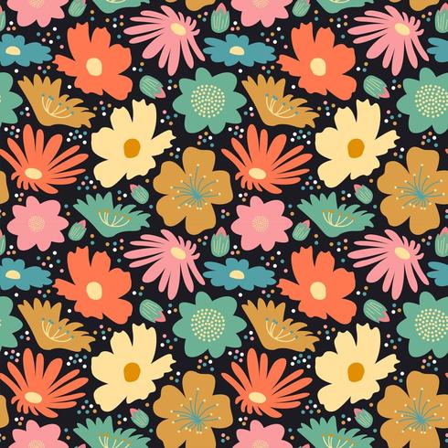 flower blossom big seamless pattern vector