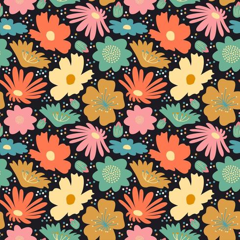 flower blossom big seamless pattern vector