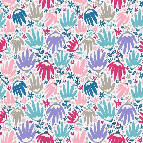 flower blossom seamless pattern foliage background vector