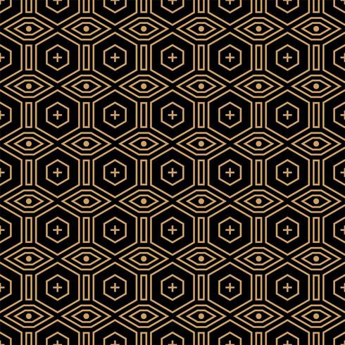 geometric gold line seamless pattern vector