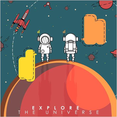 Abstract technology and space explorer background vector