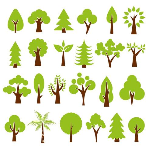Flat forest tree icons  vector