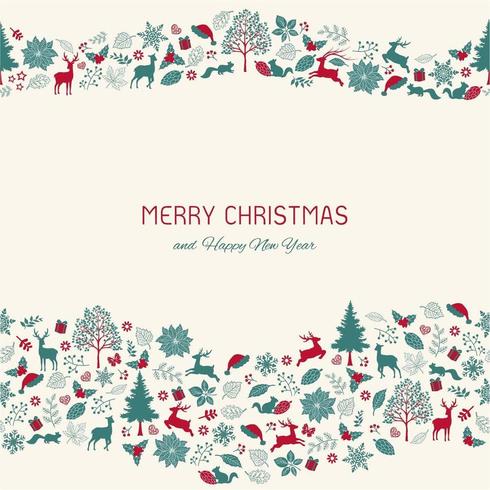 Fondo de Navidad vintage con texto para tarjeta de felicitación, decorativo vector