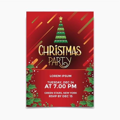 Christmas party poster and flyer design concept with Christmas tree background vector