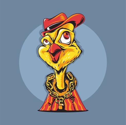 Chicken Animal Gangster Vector Illustration