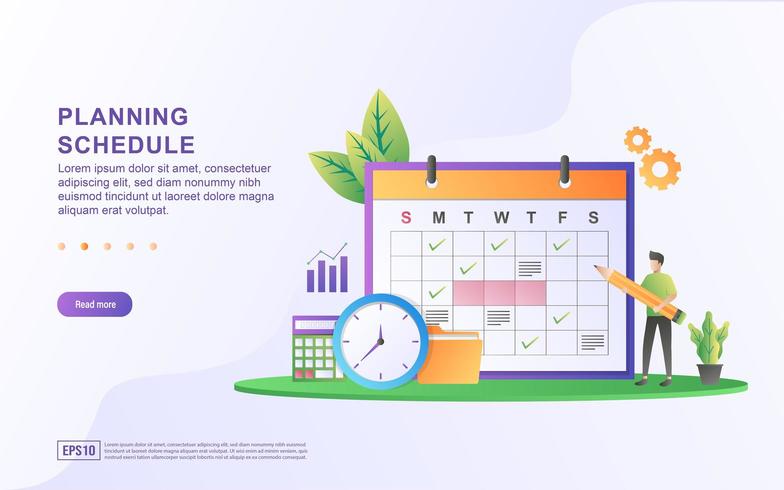 Concept of class timetable or schedule, personal study plan creation vector