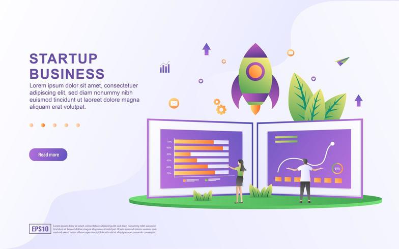 Startup business illustration concept. vector