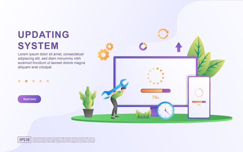 Updating system illustration concept. vector