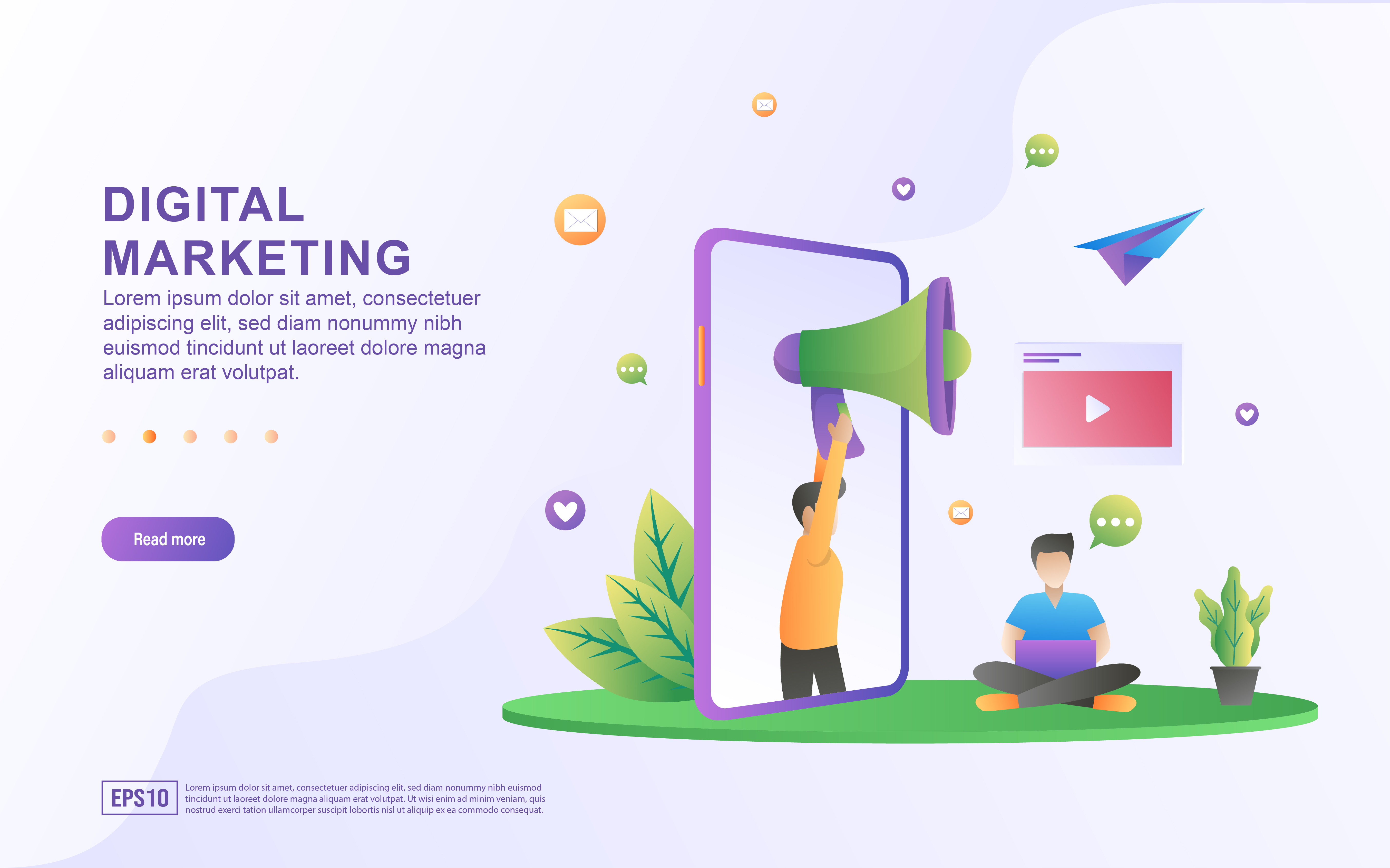 Digital marketing illustration concept 689673 Vector Art at Vecteezy