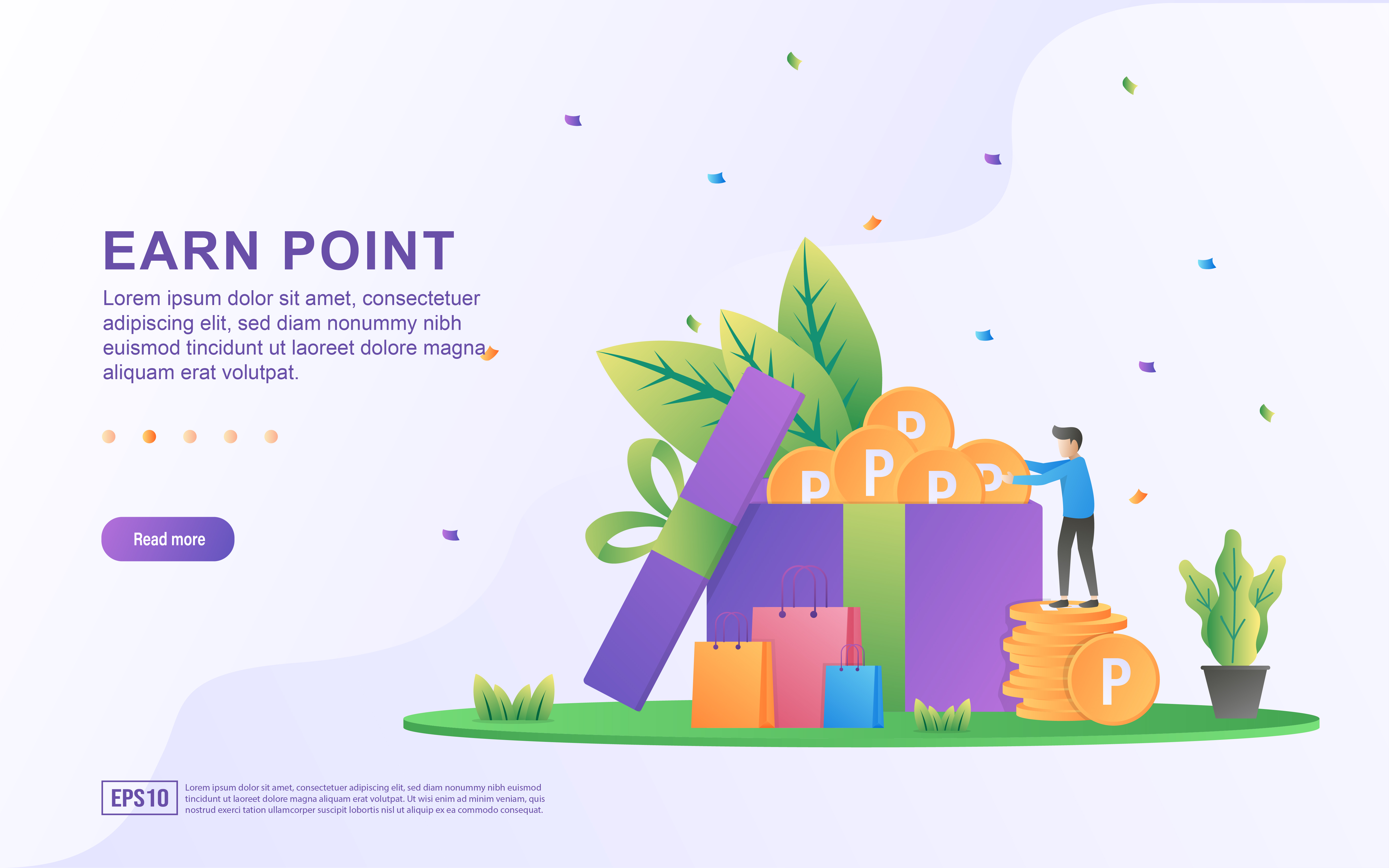 Earn point illustration concept. Loyalty program and get rewards 689674