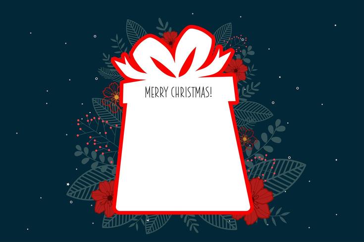 Merry Christmas Blank Gift Box Tag   vector