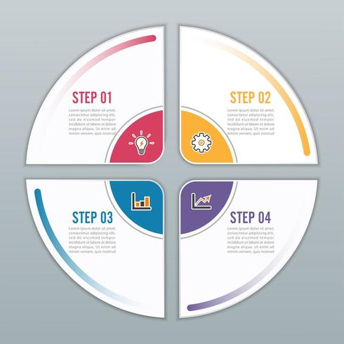 Circle infographic template four option vector