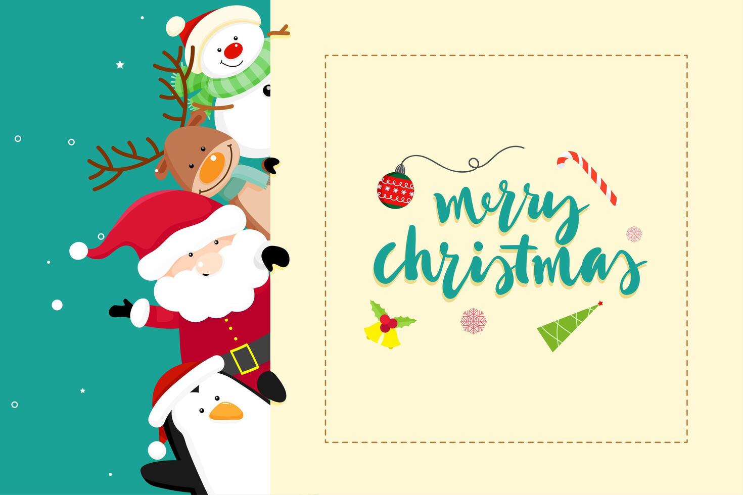 Christmas Greeting Card Message with  Santa Claus vector