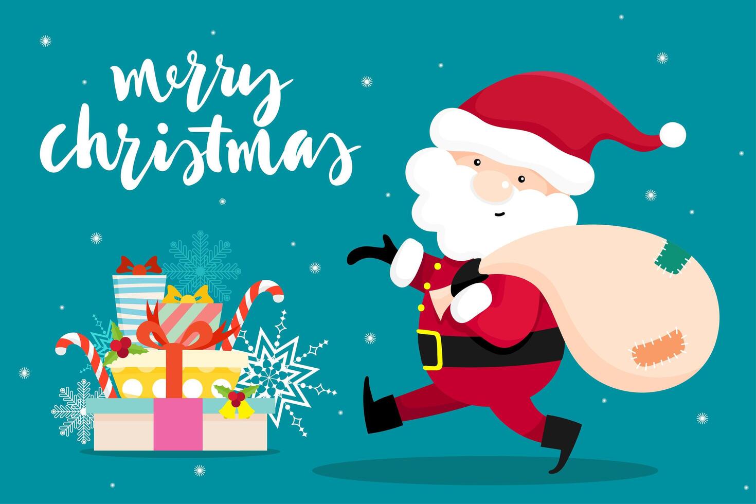 Christmas Greeting Card with Christmas Santa Claus vector